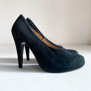 Gravity Pope Black Suede Round Toe  Classic High Heels 39
